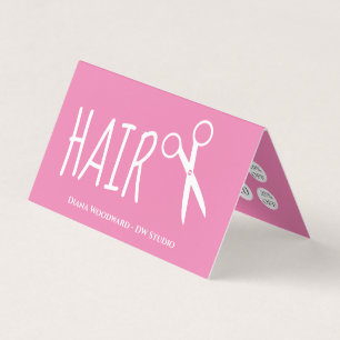 Roze Kapperszaak Klantenkaart Visitekaartjes