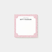 Roze Karakusa Japanse wijnstok patroon Post-it® Notes (Voorkant)