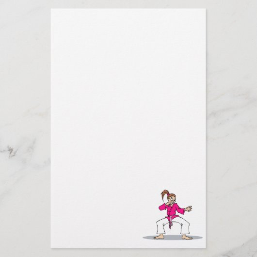 Roze Karate Briefpapier (Voorkant)