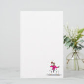 Roze Karate Briefpapier (Staand voorkant)