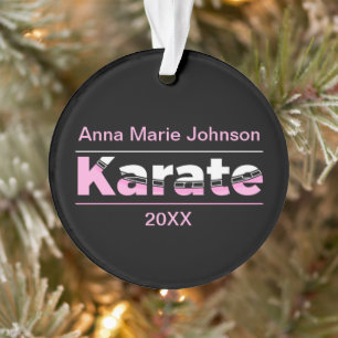 Roze Karate Martial Arts Moderne Typografie Ornament