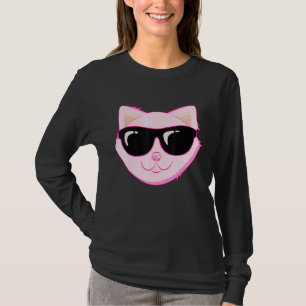 Roze karton met zonnebrillen t-shirt