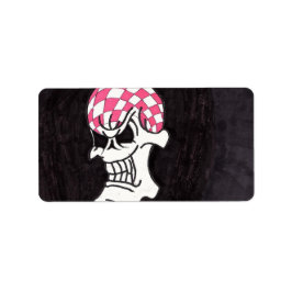 Roze karton Skull-labels Etiket