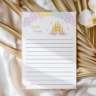 Roze Kasteel Prinses Tijd Capsule Nota Kaart