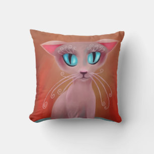 Roze Kat Anime, Digitale Schildering Kussen