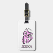 Roze kat bagagelabel (Voorkant verticaal)
