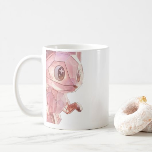 Roze kat bedrukte mok (Met donut)