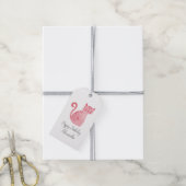 Roze kat Birthday Cadeaulabel (Met Touw)