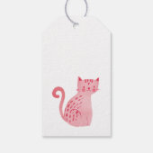 Roze kat Birthday Cadeaulabel (Achterkant)