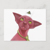 Roze kat briefkaart (Voorkant)