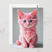 Roze kat briefkaart (Voorkant / Achterkant)