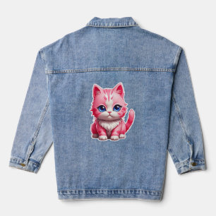 Roze kat denim jacket