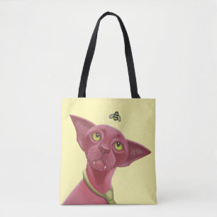 Roze kat draagtas