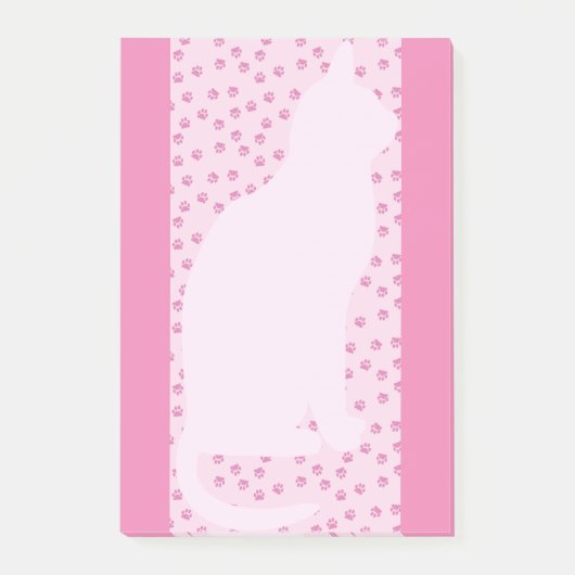 Roze kat en poten post-it® notes (Voorkant)