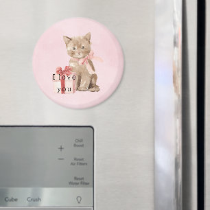 Roze Kat Geschenk Liefde Magneet