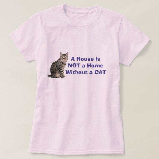 Roze kat Home Gepersonaliseerd T-shirt (Design voorkant)