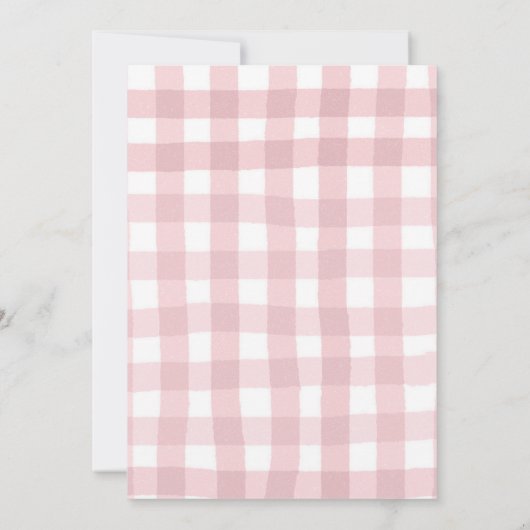 Roze kat klaar twee pawty 2e verjaardag uitnodigin kaart (Achterkant)