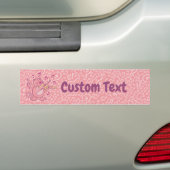 Roze kat met Violin Bumpersticker (Op auto)