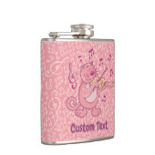 Roze kat met Violin Hip Flask Heupfles (Rechts)