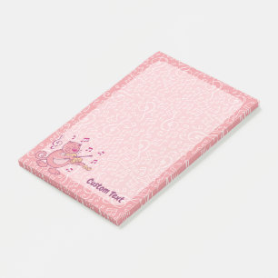 Roze kat met Violin Post-it Notes