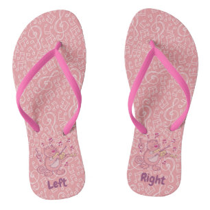 Roze kat met Violin Teenslippers