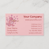 Roze kat met Violin Visitekaartje (Voorkant)