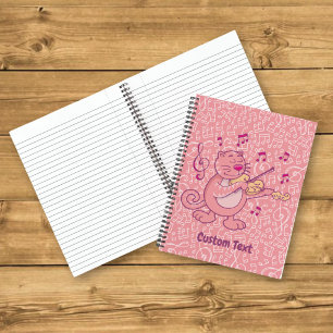 Roze Kat met Viool Notitieboek
