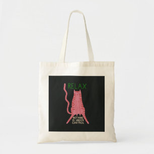 Roze Kat Ontspannen Niets Is Onder Controle Tote Bag