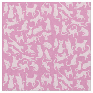 Roze Kat Patroon Stof