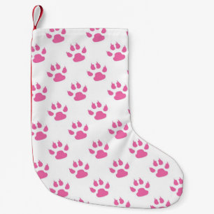 Roze kat poetsen patroon kleine kerstsok