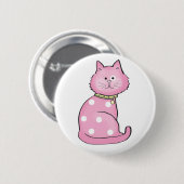 roze kat ronde button 5,7 cm (Voorkant /achterkant)