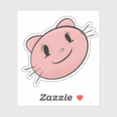 Roze kat sticker (Vel)