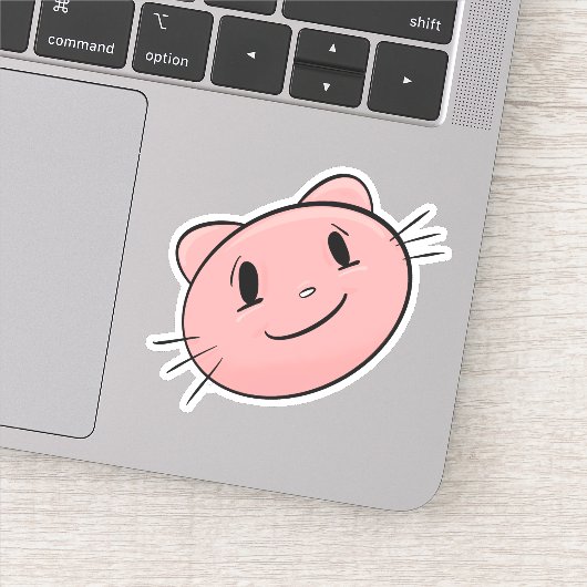 Roze kat sticker (Detail)