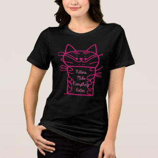 Roze kat Tri-Blend shirt