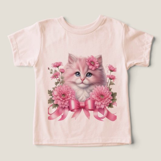 Roze kat wit lint (Design voorkant)