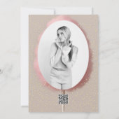 Roze Katoen Snoep Goud Confetti Sweet 16 Party Kaart (Achterkant)