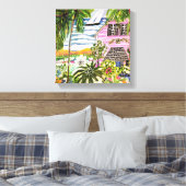 Roze katoen van de bay I Canvas Afdruk (Insitu (Slaapkamer))