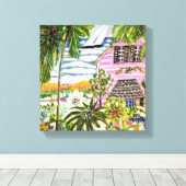 Roze katoen van de bay I Canvas Afdruk (Insitu (Houten vloer))