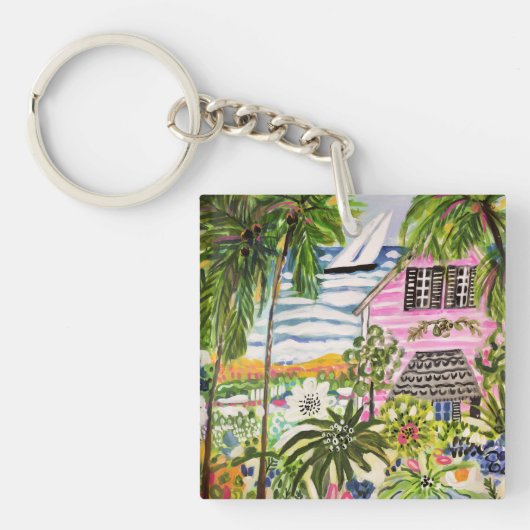 Roze katoen van de bay I Sleutelhanger (Voorkant)