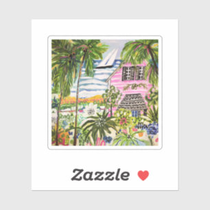 Roze katoen van de bay I Sticker