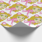 roze katster cadeaupapier (Hoek)
