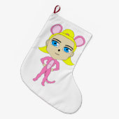 roze katster grote kerstsok (Voorkant (Hangend))