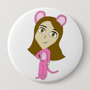 roze katster ronde button 4,0 cm