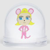 roze katster sneeuwbol (Achterkant)