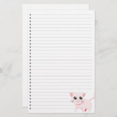 Roze kattebakkerij briefpapier (Voorkant / Achterkant)