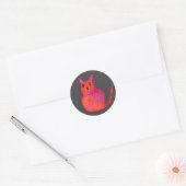 Roze kattebiefachtig schattig kat ronde sticker (Envelop)