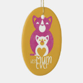 Roze kattemoeder keramisch ornament (Rechts)