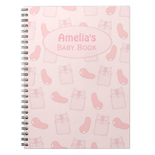 Roze katten en jellybonen, gepersonaliseerde Baby Notitieboek