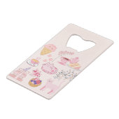 Roze katten Gezelligheid Kredietkaart Flessenopener (Voorkant Gekanteld)