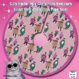 Roze katten in lelijke kersttruien kerstboom rok